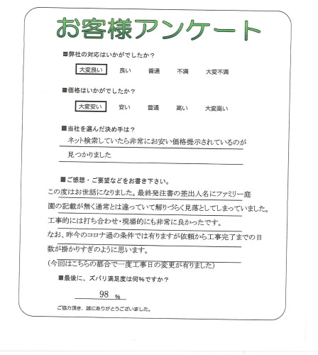 工事の感想を聞かせてください。
