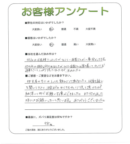 工事の感想を聞かせてください。