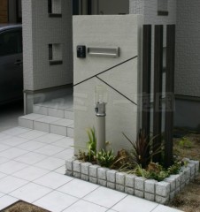 門柱 デザイン角柱 ピンコロ花壇