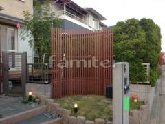 木製調目隠しフェンス塀 格子ウッド
