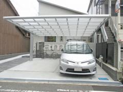 駐車場ガレージ床 土間コンクリート 化粧砂利目地 白川砂利 溝蓋(みぞふた) 片岡産業 グレーチング