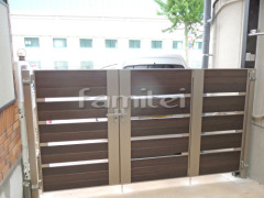 木製調門扉 ベランダ屋根 人工木ウッドデッキ