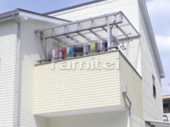 ベランダ屋根 YKKAP ヴェクターテラス屋根(ベクター) 積雪50cm対応 2階用 R型アール屋根 物干し