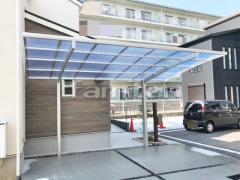 カーポート お庭人工芝 境界フェンス塀