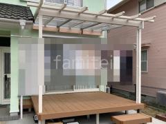 1階テラス屋根 (雨除け) YKKAP フル木製調 サザンテラス パーゴラタイプ フラット屋根 スタンダード 壁付
