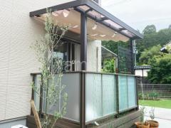 1階テラス屋根 (雨除け) LIXIL フル木製調 シュエット フラット屋根 スタンダード 壁付
