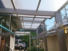 カーポート1台 (単棟) LIXIL ネスカR アール屋根 1階テラス屋根 (雨除け) LIXIL 独立式フーゴFテラス フラット屋根 独立式 スタンダード