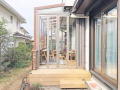 ガーデンサンルーム LIXIL 木製調 ココマ フラット屋根
