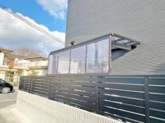 1階テラス屋根 (雨除け) YKKAP 独立式 レセパ Lタイプ フラット屋根 独立式 スタンダード