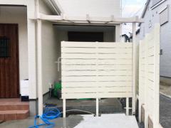 1階テラス屋根 (雨除け) タカショー フル木製調J/EUポーチ テラス フラット屋根 スタンダード 壁付