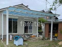 カーポート2台(ワイド) ツイン 三協アルミ スカイリード 奥行勾配 両側支持 フラット屋根