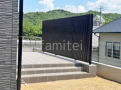 アルミ形材 フェンス LIXIL 木製調プログコートF3型 木調・ラティス スクリーン・格子 タイルデッキ 壁2面 LIXIL グレイスランド ベーシック