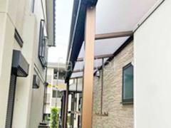1階テラス屋根 (雨除け) YKKAP ソラリアF フラット屋根 スタンダード 壁付