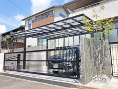 カーポート2台(ワイド) ツイン YKKAP エフルージュ FIRST フラット屋根