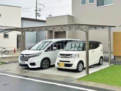 カーポート2台(ワイド) ツイン LIXIL ネスカF フラット屋根