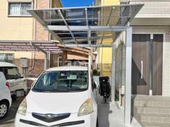 カーポート1台 (単棟) 三協アルミ ニューマイリッシュ 逆勾配 フラット屋根 前下がり屋根