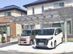カーポート2台(ワイド) ツイン YKKAP エフルージュ FIRST EX フラット屋根 後ろ柱
