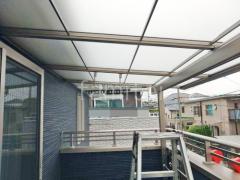 2階ベランダ屋根 三協アルミ レボリューA F フラット屋根 スタンダード 壁付