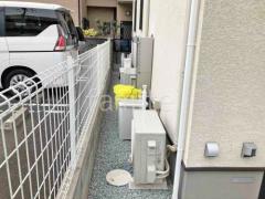 犬走り 防犯砂利敷き バラス砕石 防草シート加工