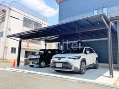 カーポート3台 (横ワイド トリプル) YKKAP エフルージュ FIRST フラット屋根