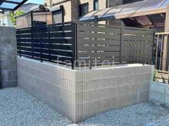ブロック塀 (化粧ブロック) ユニソン ジャスティ アルミ形材 フェンス LIXIL AB YS3型 横スリット3 目隠し