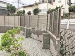 アルミ形材 フェンス LIXIL AB YL3型 横ルーバー3 目隠し ブロック塀 (化粧ブロック) ユニソン ジャスティ