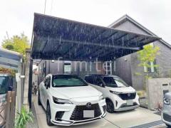 カーポート2台(ワイド) ツイン YKKAP エフルージュ FIRST EX フラット屋根 後ろ柱